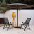 Set 4 scaune gradina 70x57x106 cm, pliante cu spatar reglabil 7 pozitii, structura otel si textilena, negru Household NewTrend
