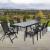 Set 4 scaune gradina 70x57x106 cm, pliante cu spatar reglabil 7 pozitii, structura otel si textilena, negru Household NewTrend