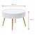 Masuta de cafea rotunda 60x40 cm, cu blat detasabil si spatiu depozitare, picioare din lemn de pin, alba Household NewTrend