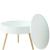 Masuta de cafea rotunda 60x40 cm, cu blat detasabil si spatiu depozitare, picioare din lemn de pin, alba Household NewTrend