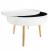 Masuta de cafea rotunda 60x40 cm, cu blat detasabil si spatiu depozitare, picioare din lemn de pin, alba Household NewTrend