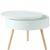 Masuta de cafea rotunda 60x40 cm, cu blat detasabil si spatiu depozitare, picioare din lemn de pin, alba Household NewTrend