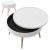 Masuta de cafea rotunda 60x40 cm, cu blat detasabil si spatiu depozitare, picioare din lemn de pin, alba Household NewTrend