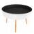Masuta de cafea rotunda 60x40 cm, cu blat detasabil si spatiu depozitare, picioare din lemn de pin, alba Household NewTrend