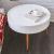 Masuta de cafea rotunda 60x40 cm, cu blat detasabil si spatiu depozitare, picioare din lemn de pin, alba Household NewTrend