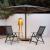 Set 4 scaune gradina 70x57x106 cm, pliante cu spatar reglabil 7 pozitii, structura otel si textilena, gri Household NewTrend
