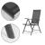 Set 4 scaune gradina 70x57x106 cm, pliante cu spatar reglabil 7 pozitii, structura otel si textilena, gri Household NewTrend