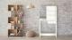 Masa de toaleta cu oglinda, rafturi si sertar, 75x40x136 cm, alb Household NewTrend