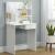 Masa de toaleta cu oglinda, rafturi si sertar, 75x40x136 cm, alb Household NewTrend