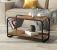 Masuta cafea cu 2 rafturi si suport reviste, cadru metalic, 87x40x46 cm, lemn natur si negru Household NewTrend