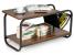 Masuta cafea cu 2 rafturi si suport reviste, cadru metalic, 87x40x46 cm, lemn natur si negru Household NewTrend