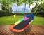 Leagan tip hamac 167x75 cm, cu rama metalica si steaguri colorate, prindere dubla, multicolor Household NewTrend