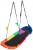 Leagan tip hamac 167x75 cm, cu rama metalica si steaguri colorate, prindere dubla, multicolor Household NewTrend
