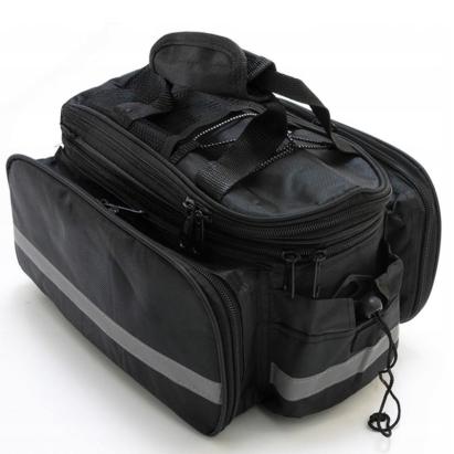 Geanta bicicleta spate 32x17x28 cm, 30L, extensibila, poliester impermeabil, cu elemente reflectorizante, negru Household NewTrend