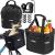 Cos bicicleta fata 34x24x25 cm, aluminiu si material textil, sistem click, cu husa ploaie, negru Household NewTrend