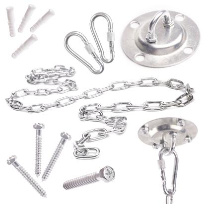 Set de montaj pentru leagan sau hamac – suport tavan, lant 150 cm, otel zincat Household NewTrend