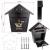 Cutie postala eleganta din metal negru, design clasic cu emblema aurie, rezistenta la intemperii, 38x38x10cm Household NewTrend