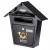 Cutie postala eleganta din metal negru, design clasic cu emblema aurie, rezistenta la intemperii, 38x38x10cm Household NewTrend