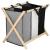 Cos de rufe cu 3 compartimente, cadru din lemn, 67x43x55 cm, 105 litri Household NewTrend