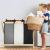 Cos de rufe cu 3 compartimente, cadru din lemn, 67x43x55 cm, 105 litri Household NewTrend