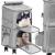 Carucior tip troller pentru transport animale, dublu cu 2 compartimente separate, maxim 22 kg, 55x34x26 cm, gri Household NewTrend