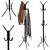 Cuier hol metalic 178 cm, 12 carlige, design minimalist, negru Household NewTrend