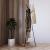 Cuier hol, metalic, 2 rafturi MDF, design minimalist, 180 cm, negru Household NewTrend