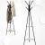 Cuier hol, metalic, 2 rafturi MDF, design minimalist, 180 cm, negru Household NewTrend