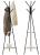 Cuier hol, metalic, 2 rafturi MDF, design minimalist, 180 cm, negru Household NewTrend