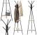 Cuier hol, metalic, 2 rafturi MDF, design minimalist, 180 cm, negru Household NewTrend