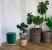 Taburet rotund, tapitat cu stofa, sarcina 100 kg, 35x40 cm, verde Household NewTrend