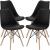 Set 4 scaune de bucatarie, design scandinav modern, sezut cu burete, negru Household NewTrend