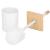 Perie WC cu rezervor detasabil si capac, din metal si bambus, 40 cm, alb Household NewTrend