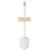 Perie WC cu rezervor detasabil si capac, din metal si bambus, 40 cm, alb Household NewTrend
