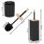 Perie WC cu rezervor detasabil si capac, din metal si bambus, 40 cm, negru Household NewTrend