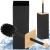 Perie WC cu rezervor detasabil si capac, din metal si bambus, 40 cm, negru Household NewTrend