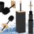 Perie WC cu rezervor detasabil si capac, din metal si bambus, 40 cm, negru Household NewTrend