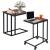 Masuta de cafea, cu cadru de otel si roti, industrial, 35x50x66 cm, maro wenge Household NewTrend