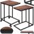 Masuta de cafea, cu cadru de otel si roti, industrial, 35x50x66 cm, maro wenge Household NewTrend