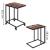 Masuta de cafea, cu cadru de otel si roti, industrial, 35x50x66 cm, maro wenge Household NewTrend