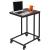 Masuta de cafea, cu cadru de otel si roti, industrial, 35x50x66 cm, maro wenge Household NewTrend