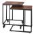 Masuta de cafea, cu cadru de otel si roti, industrial, 35x50x66 cm, maro wenge Household NewTrend