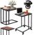 Masuta de cafea, cu cadru de otel si roti, industrial, 35x50x66 cm, maro wenge Household NewTrend