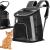 Rucsac transport animale talie mica-medie, maxim 15 kg, buzunare laterale, 38x34x26 cm, negru Household NewTrend