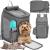 Rucsac transport animale talie mica-medie, maxim 12 kg, buzunare laterale, 39x28x27 cm, gri Household NewTrend