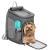Rucsac transport animale talie mica-medie, maxim 12 kg, buzunare laterale, 39x28x27 cm, gri Household NewTrend