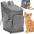 Rucsac transport animale talie mica-medie, maxim 12 kg, buzunare laterale, 39x28x27 cm, gri Household NewTrend