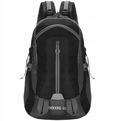 Rucsac tactic militar pentru drumetie, cu husa de ploaie, 60 litri, 25 kg, 60x43x22 cm, gri negru Household NewTrend