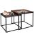 Set 2 mese pentru cafea, cadru otel, stil industrial, 50x50x52 cm si 45x45x47 cm, maro Household NewTrend