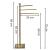 Suport cuier pentru prosoape cu 3 brate, inaltime 86cm, auriu lucios Household NewTrend